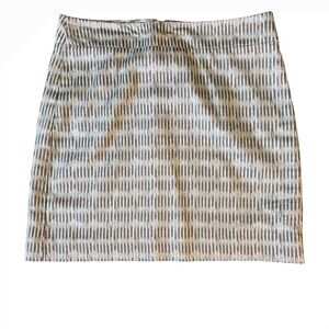 LOFT Beige and White Mini Skirt